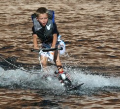 Lake Powell Day 4 Kids Behind Boat 2010-09-09 006
